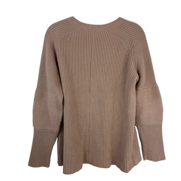 The Row Cashmere Silk Blend Ribbed Crew Neck Pullover Sweater USA Brown Medium - Picture 7 of 7